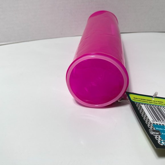 5 Pink Makeup Bag Pencil Case Zipper Organizer Tube - Picture 8 of 9